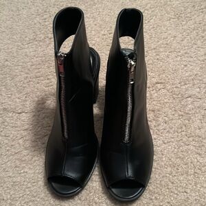 Charlotte Russe Varsity Booties Size 9 Color Black Silver